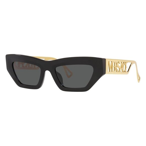 New VERSACE Black Rectangle VE4432U GB1/87 Sunglasses Women - Picture 1 of 6